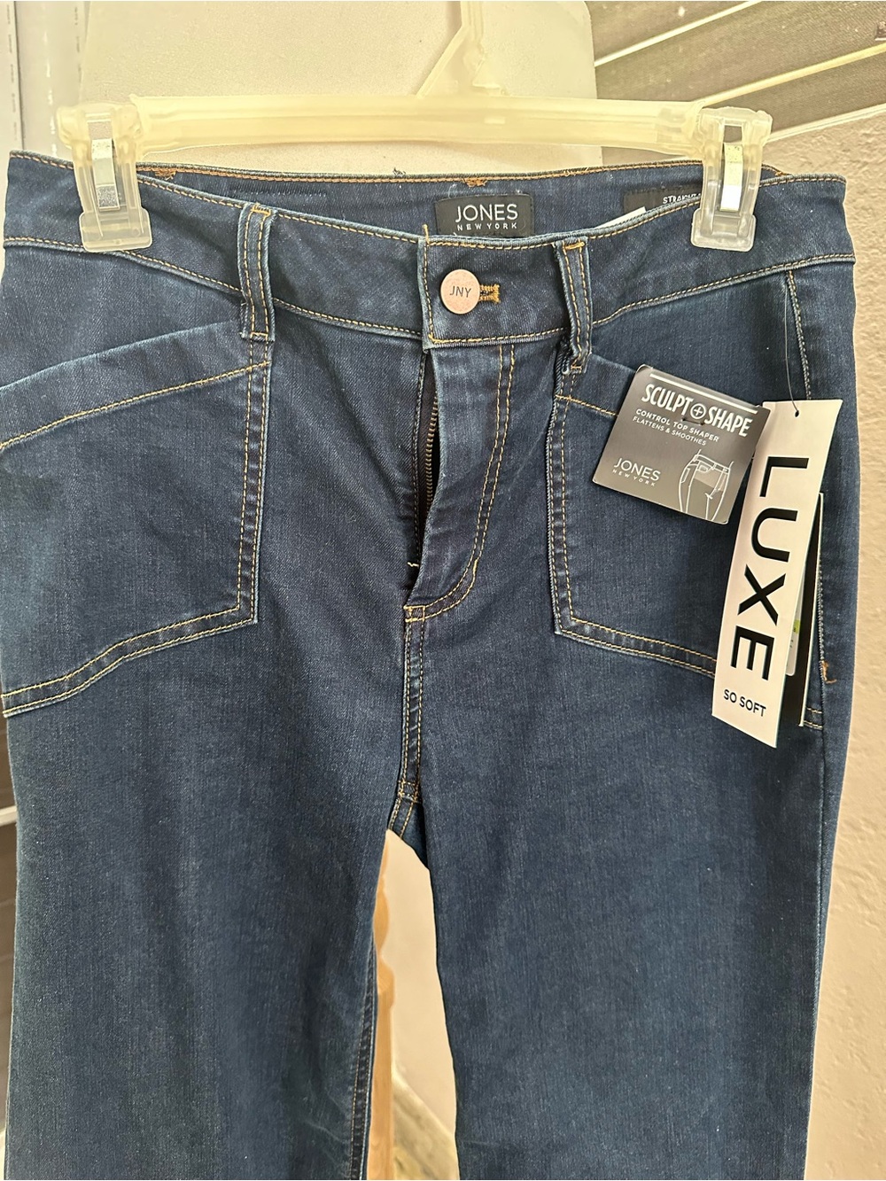 Jones New York Dark Blue High-Rise Sculpt & Shape Jeans